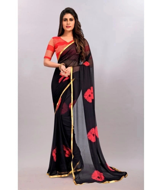 Apnisha - Red Chiffon Saree With Blouse Piece ( Pack of 1 ) - Red