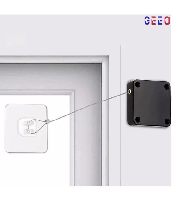 GEEO Punch-Free Automatic Sensor Door Closer Multifunctional Door Closer, Residential Commercial Auto Door Closer with Steel Drawstring