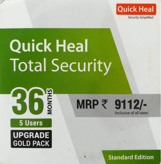 Quick Heal Total Security Renewal Pack - 5 PC, 3 Year (Latest)