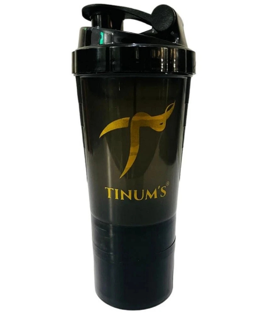 TINUMS Plastic Black 500 mL Sipper,Shaker,Bottle ( Pack of 1 ) - Black