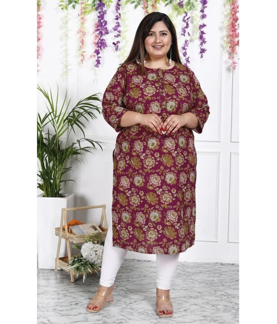 Swasti Cotton Printed Straight Womens Kurti - Maroon ( Pack of 1 ) - None