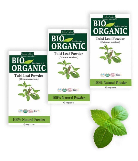 Indus Valley Bio Organic Pure Herbal Tulsi Powder - Triple Pack (300 g)