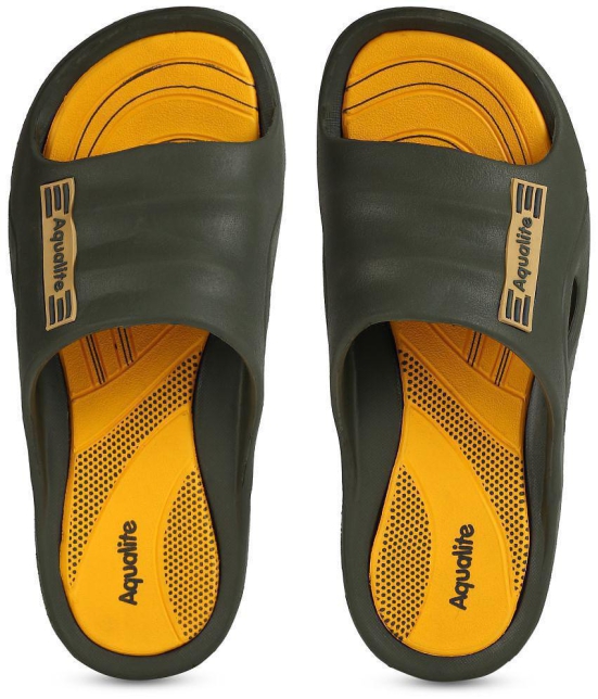 Aqualite Green Mens Slide Flip Flop - None