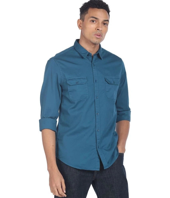 Ruggers Cotton Blend Regular Fit Solids Mens Casual Shirt - Green ( Pack of 1 ) - None