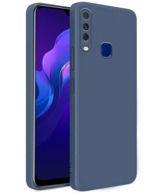 Case Vault Covers - Blue Silicon Plain Cases Compatible For Vivo Y12 ( Pack of 1 ) - Blue