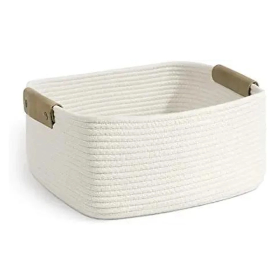 Rectangular Cotton Basket-White