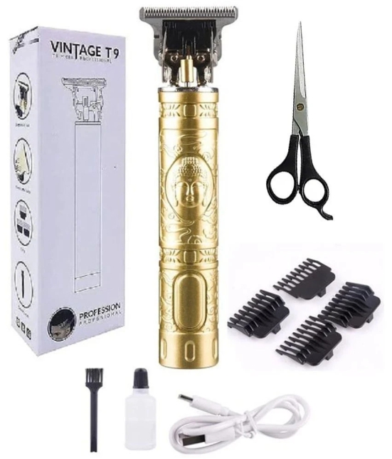 Hpc T-9 Plastic+Scissor Gold Cordless Beard Trimmer With 60 minutes Runtime