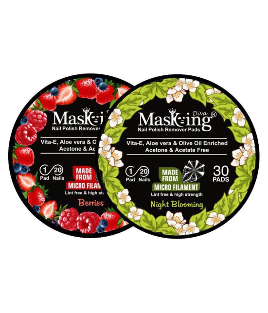 Masking Diva Berries & Night Blooming Nail Paint Remover Pads 40 mL Pack of 2