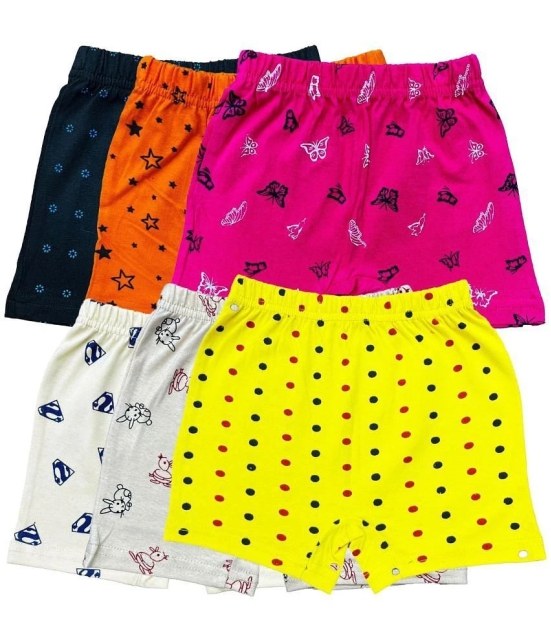 Diaz - Multicolor Cotton Girls Bloomers ( Pack of 6 ) - None