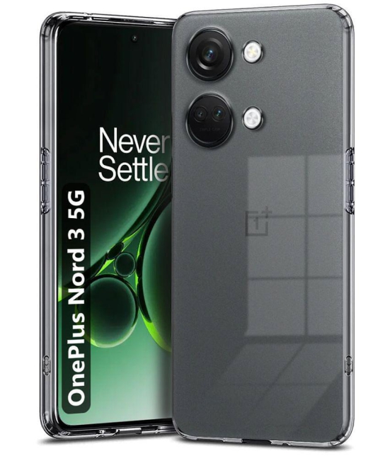 NBOX - Plain Cases Compatible For Silicon Oneplus nord 3 ( Pack of 1 ) - Transparent