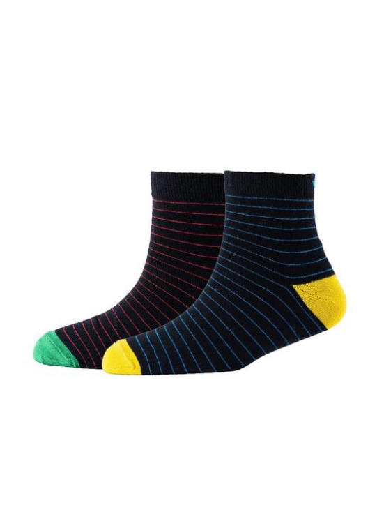 Men Pack Of 2 Striped Cotton Ankle Length Socks