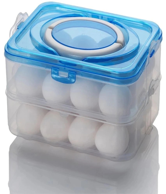 iview kitchenware 24 Separator Refrigerator Egg Storage Container/Egg Box/ Egg storage basket with Carry Holder - Light Blue