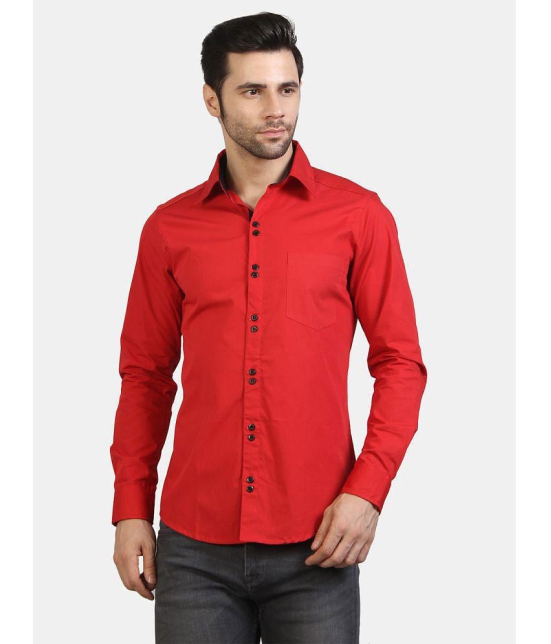 Life Roads - Red Cotton Slim Fit Men's Casual Shirt ( Pack of 1 ) - None