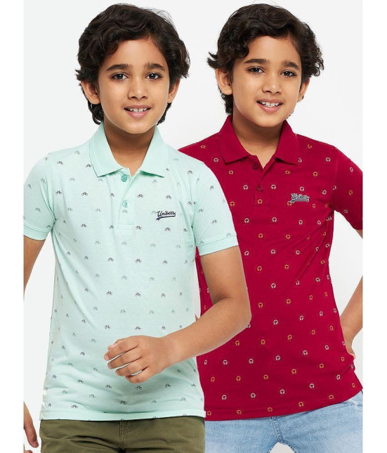 UNIBERRY - Sky Blue Cotton Blend Boys Polo T-Shirt ( Pack of 2 ) - None