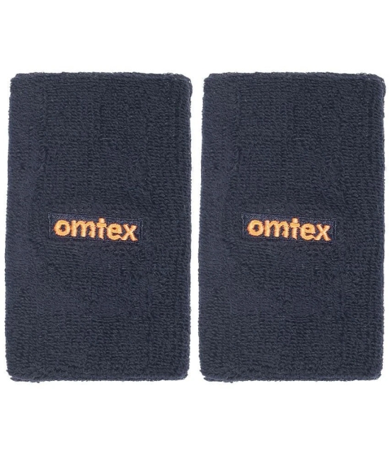 Omtex - Blue Cotton Wrist Band ( 3 Pairs ) - One Size