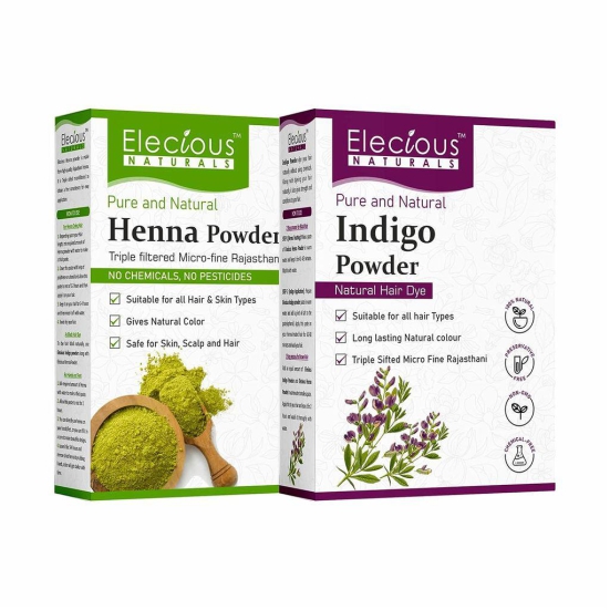 Elecious Naturals Indigo and Henna powder (200 grams each)