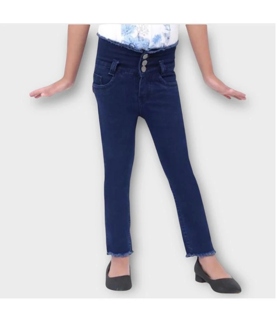 ICONIC ME - Kids Girls Premium Navy Blue Denim Jeans - None