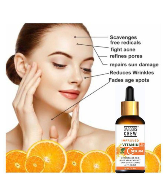 Barbers Crew Improved Vitamin C Face Serum- For Oil Free & Skin Whitening & Brightening Face Serum 30 mL