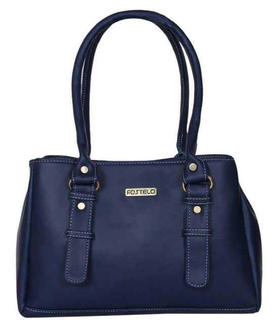 Fostelo -   Blue Faux Leather Shoulder Bag - Blue