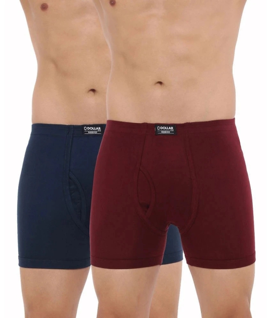 Dollar Bigboss Assorted Solid Cotton Blend Men Trunk (Pack of 2) - None