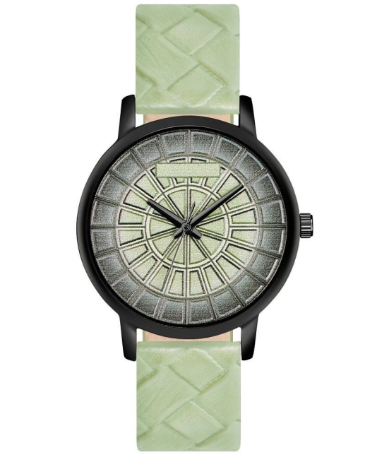 Newman Green Leather Analog Womens Watch