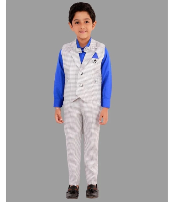 DKGF Fashion - Blue Cotton Blend Boys Shirt & Pants ( Pack of 1 ) - None