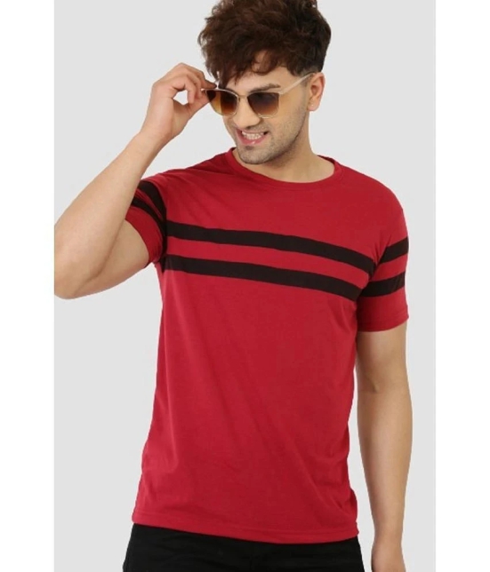 Leotude - Maroon Cotton Blend Regular Fit Mens T-Shirt ( Pack of 1 ) - None