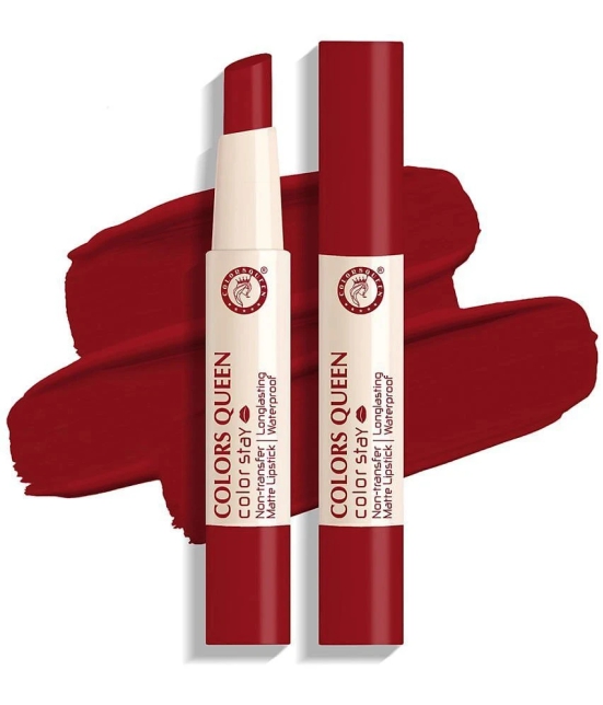 Colors Queen Color It All Non Transfer Matte Lip Crayon - Hot Red (Shade - 10)