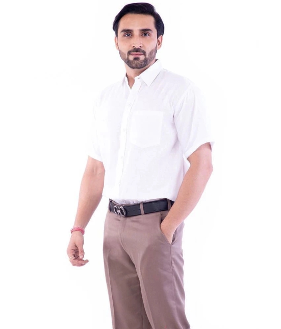 DESHBANDHU DBK Cotton Blend Regular Fit Half Sleeves Mens Formal Shirt - White ( Pack of 1 ) - None