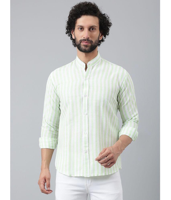 KLOSET By RIAG 100% Cotton Regular Fit Striped Full Sleeves Men's Casual Shirt - Green ( Pack of 1 ) - None