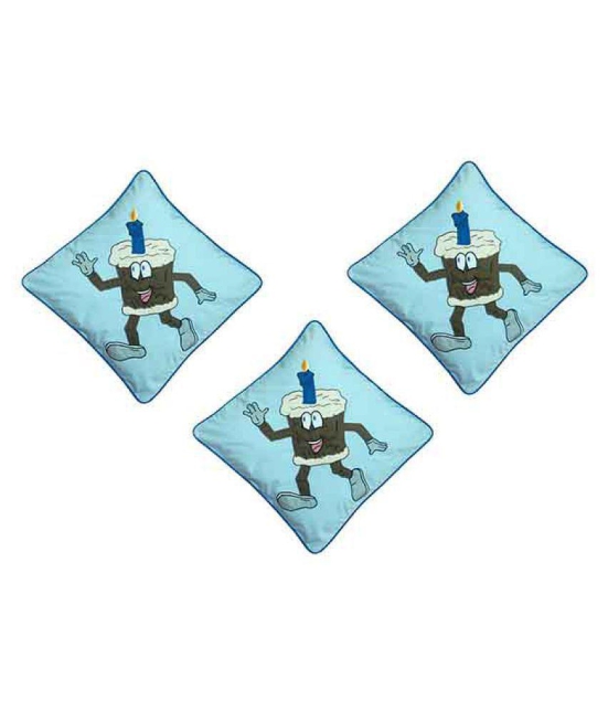 Hugs'n'Rugs Blue Cotton Cushion Covers - Set Of 3