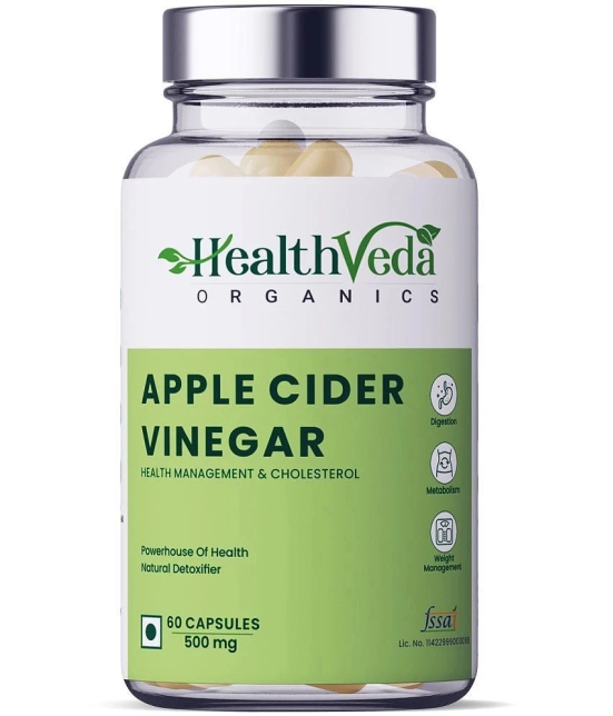 Health Veda Organics Apple Cider Vinegar for Weight Loss Management | 60 Veg Capsules