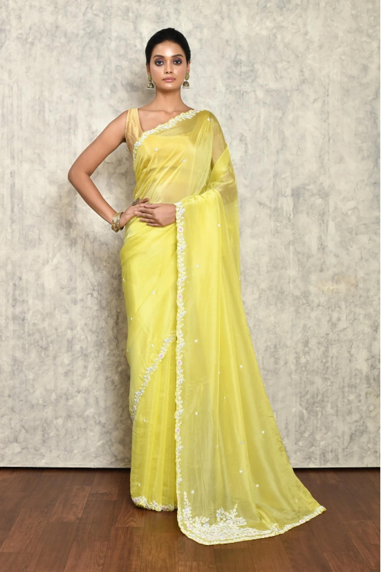 Yellow Silk Saree