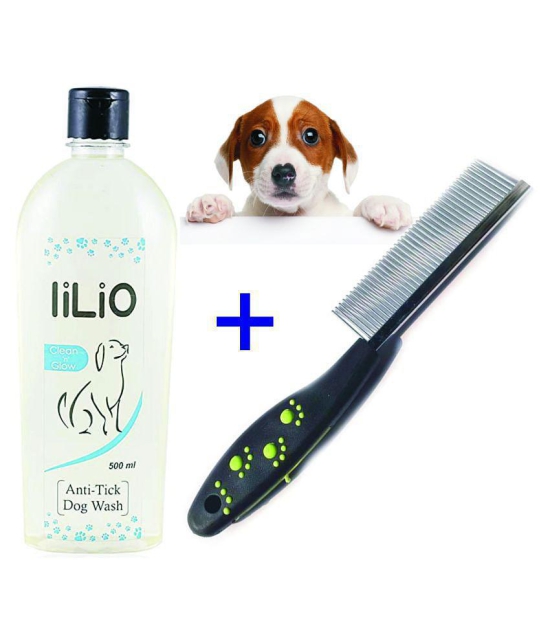 Pet grooming Combo Anti tick wash (500ml) with Single sided comb