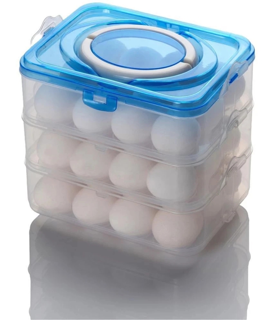 HOMETALES 36 Separator Refrigerator Egg Storage Container/Egg Box/ Egg storage basket with Carry Holder - Dark Blue