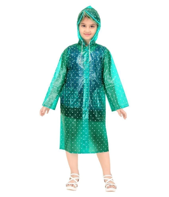 Goodluck Girls Dotted Pattern Full Sleeve Raincoat - 12 Years