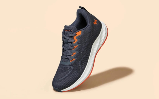 Sporty Casuals-Grey-Orange / UK 11