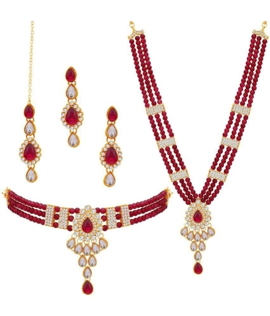 Sukkhi - Maroon Alloy Necklace Set ( Pack of 1 ) - Maroon