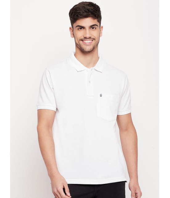 UNIBERRY - White Cotton Regular Fit Mens Polo T Shirt ( Pack of 1 ) - None