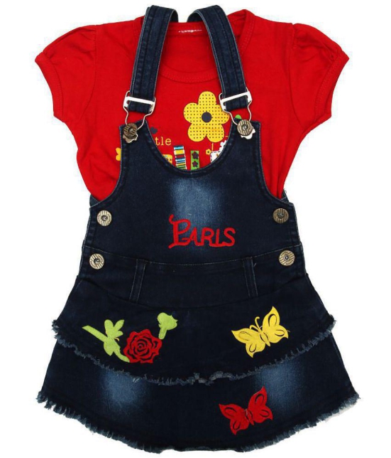 Zadmus - Red Cotton Girls Dungarees ( ) - None