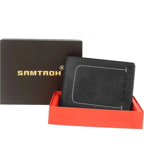 samtroh - PU Black Mens Regular Wallet ( Pack of 1 ) - Black