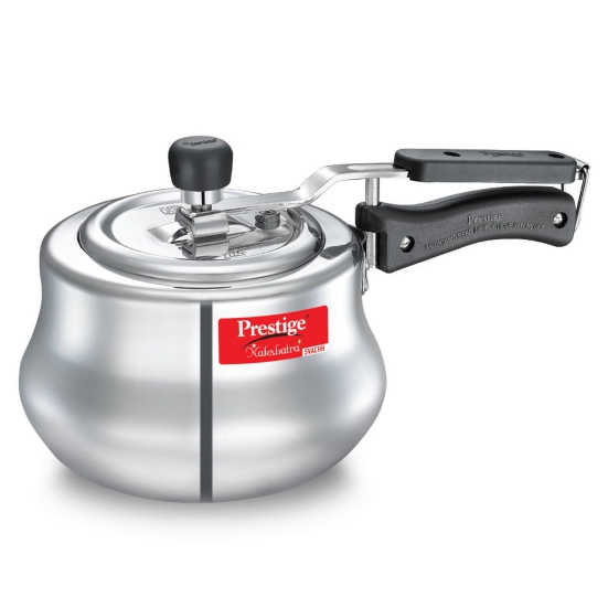 Prestige Nakshatra Plus Svachh Aluminium Spillage Control Handi Pressure Cooker, 2 L (Silver)