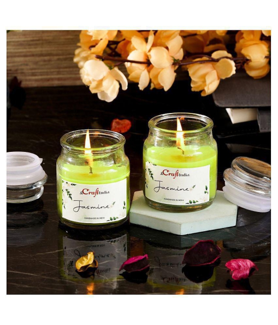 eCraftIndia Jasmine Votive Jar Candle Scented - Pack of 2