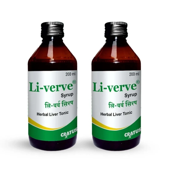 Cratus Li-verve Syrup Is a Ayurvedic Liver Tonic Protects From Liver diseases 200ml (Pack of 2)