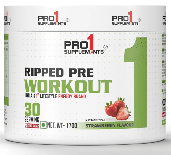 Pro1 Supplements RIPPED Pre Workout 170gm Strawberry