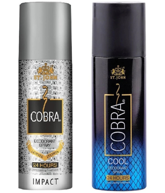 ST.JOHN Cobra Cool & Impact Long lasting Deodorant Spray for Men 150ml- Pack of 2