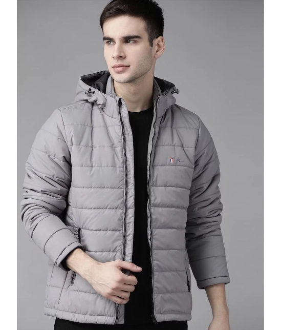 MXN Polyester Mens Quilted & Bomber Jacket - Grey ( Pack of 1 ) - None