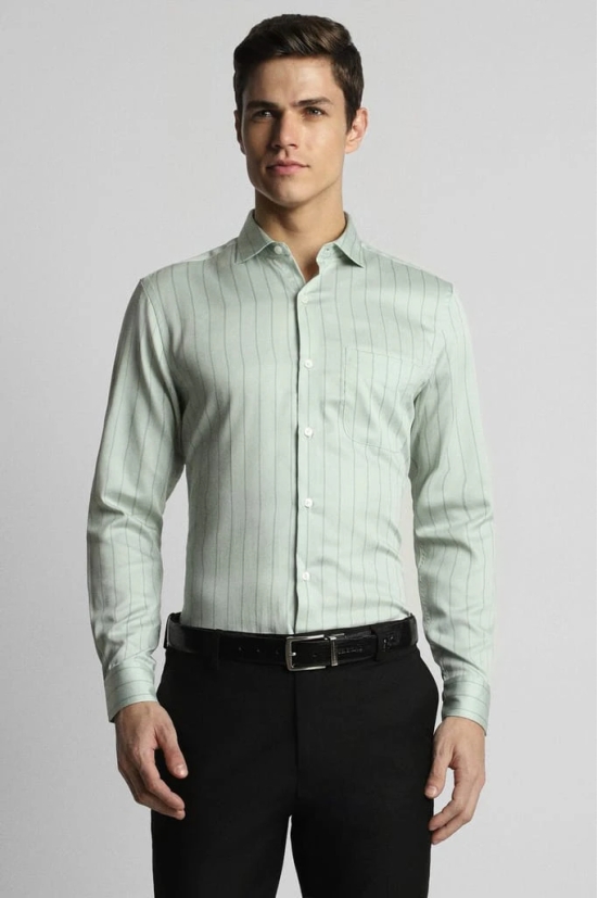 Men Green Slim Fit Formal Full Sleeves Formal Shirt