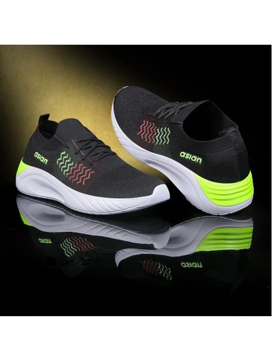 ASIAN HATTRICK-26 Black Mens Sports Running Shoes - None