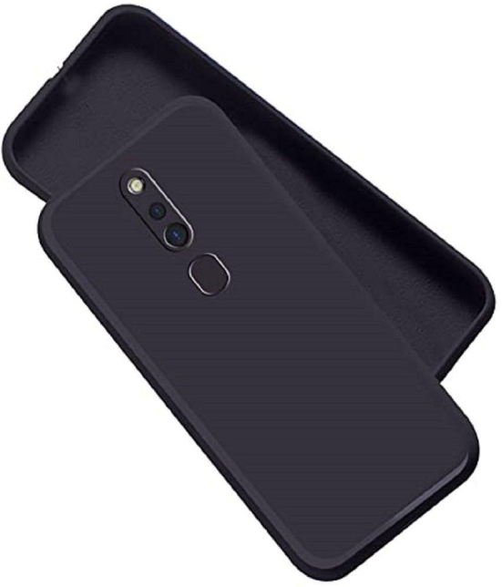 Case Vault Covers - Black Silicon Plain Cases Compatible For OPPO F11 Pro ( Pack of 1 ) - Black